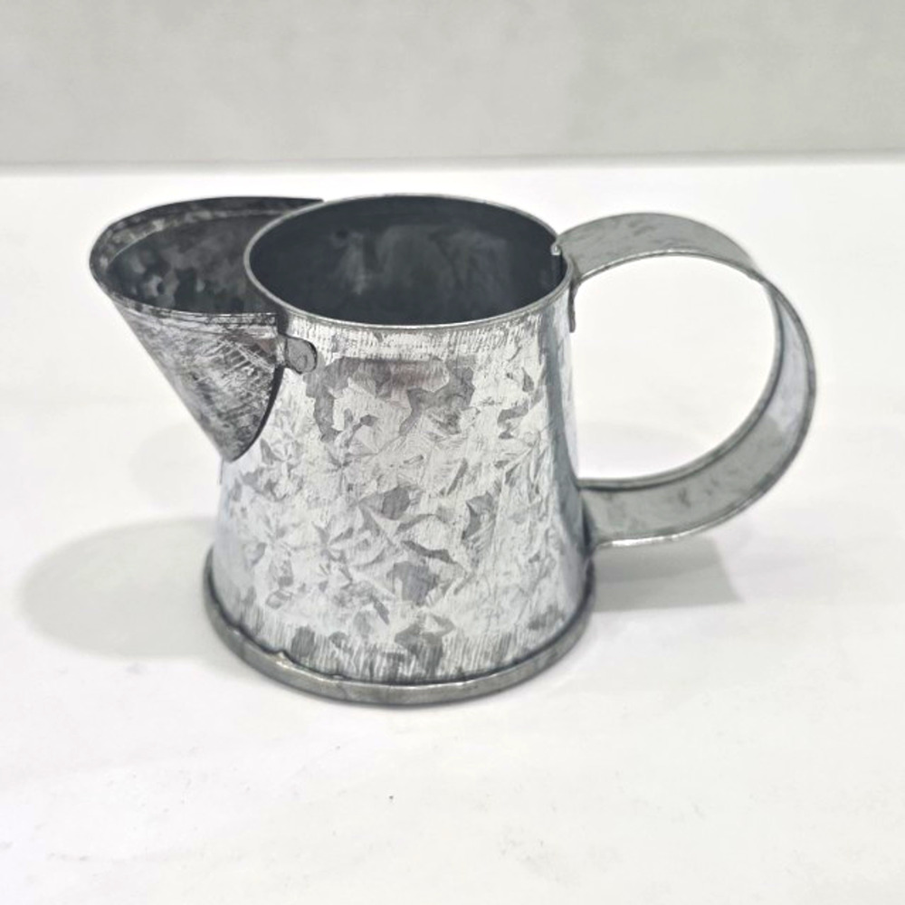 Mini Galvanized Metal Pitcher Farmhouse Decor Tiny Creamer Watering Can 2.5”